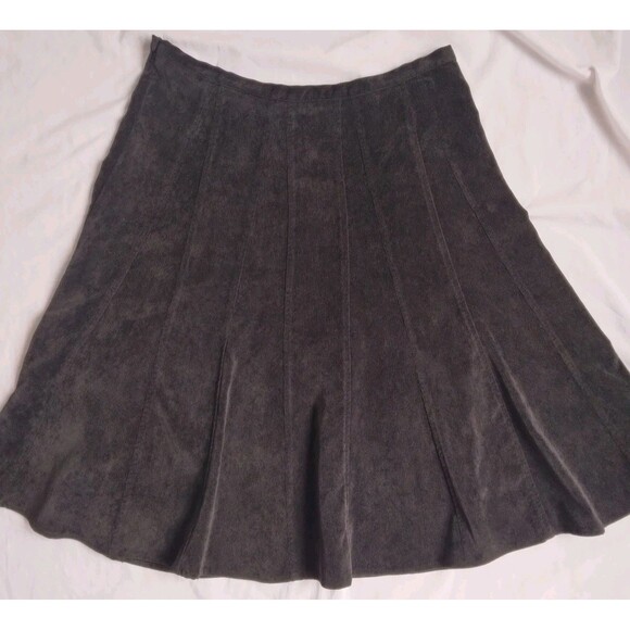 Christopher & Banks Corduroy Skirt Dark Gray Teacher Secretary Women's Size 12P - Picture 8 of 10